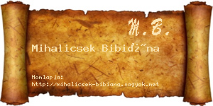 Mihalicsek Bibiána névjegykártya
